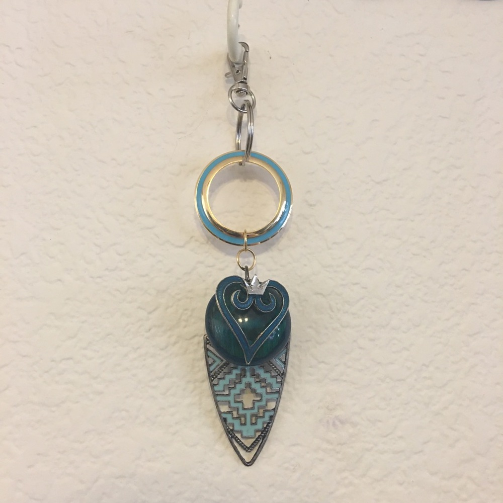 Vintage repurpose salvaged estate gem keychain